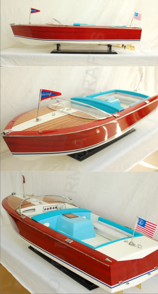 Wooden Model Boat  Chris Craft Holiday